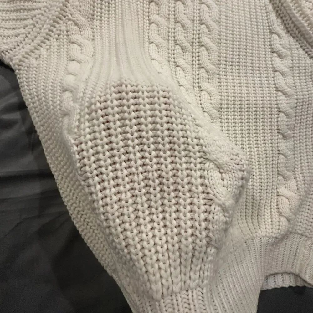 Vintage Shenanigans Chunky Cable Knit Sweater Womens Small 80s 90s See Through - Picture 5 of 7
